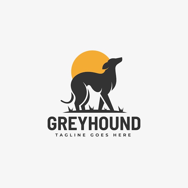   Logo Illustration Grey Hound Silhouette Style.