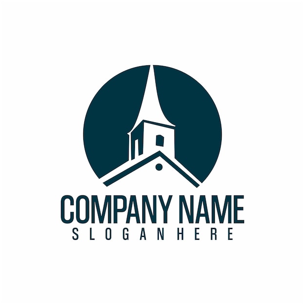 logo illustration of houses, places of worship, buildings. vector design