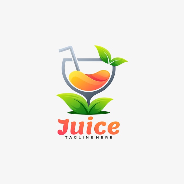  Logo Illustration Juice Gradient Colorful Style.