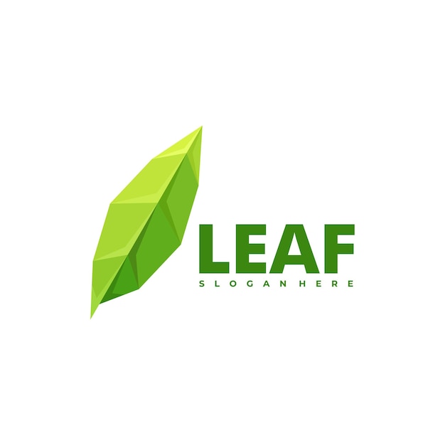   Logo Illustration Leaf Gradient Colorful Style.