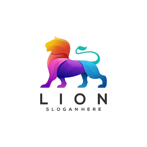 Logo illustration lion gradient colorful style