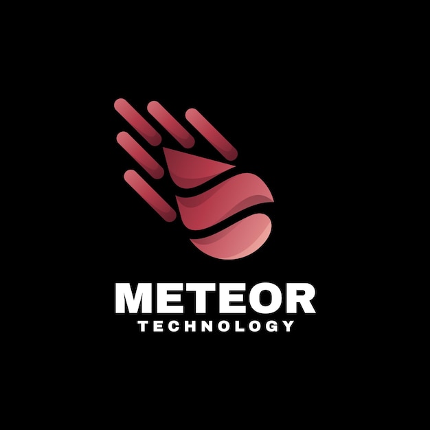  Logo Illustration Meteor Gradient Colorful Style.