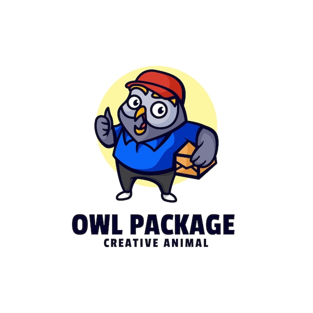 Logo Illustration Owl Package Mascot Cartoon Style