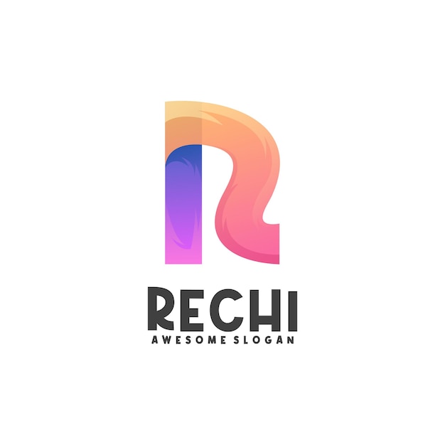 Logo illustration r letter gradient colorful