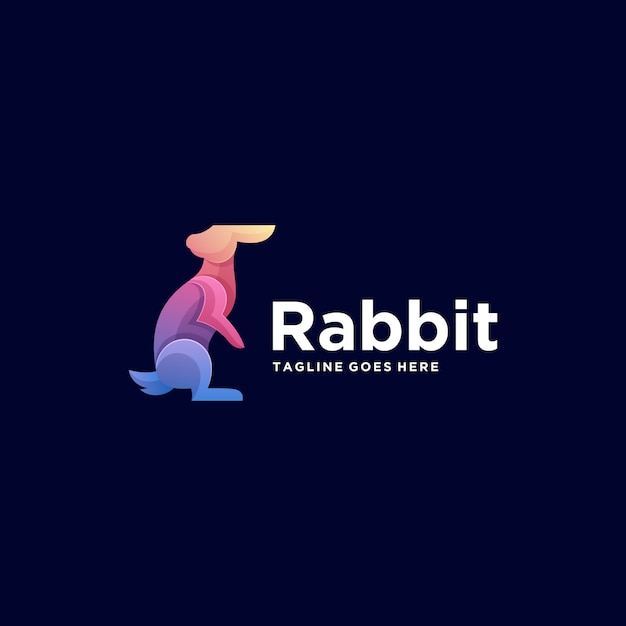   Logo Illustration Rabbit Stand Gradient Colorful Style