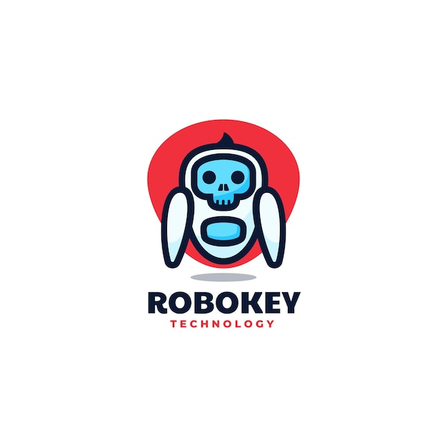 Logo Illustration Robot Simple Mascot Style