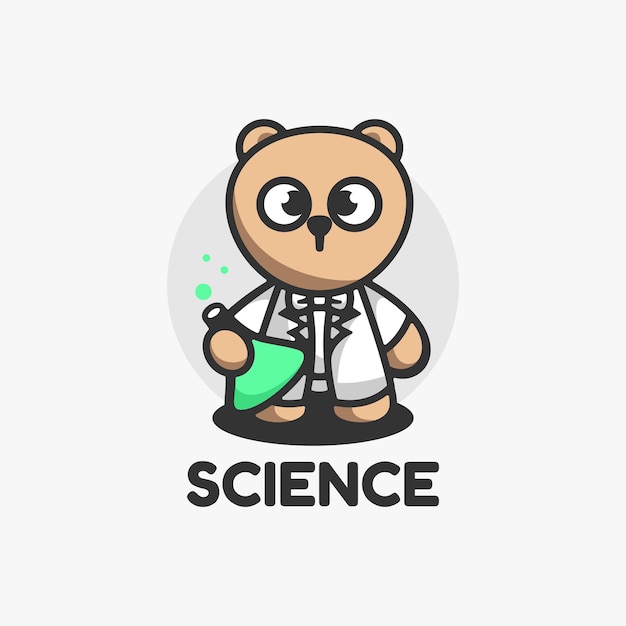 Logo Illustration Science Mascot Cartoon Style.