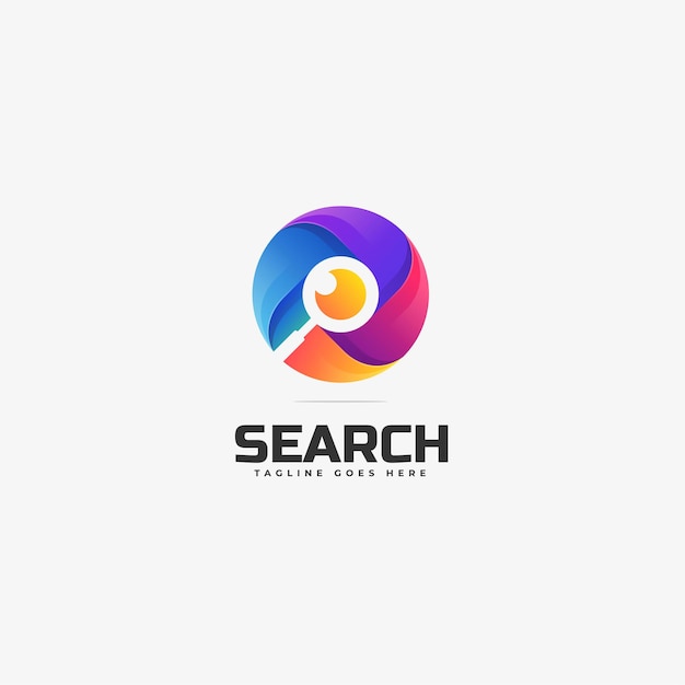   Logo Illustration Search Gradient Colorful Style.