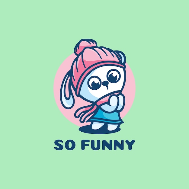 Logo Illustration So Funny Mascot Cartoon Style.