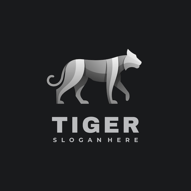  Logo Illustration Tiger Gradient Colorful Style.