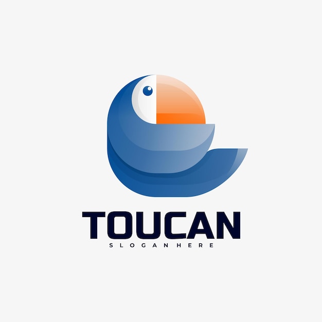  Logo Illustration Toucan Gradient Colorful Style.