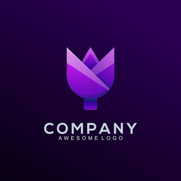 Logo illustration Tulip gradient colorful style