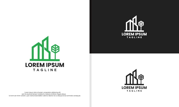 Logo illustration vector graphic of building company