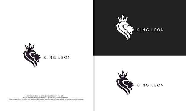 Logo illustration vector graphic of lion king silhouette