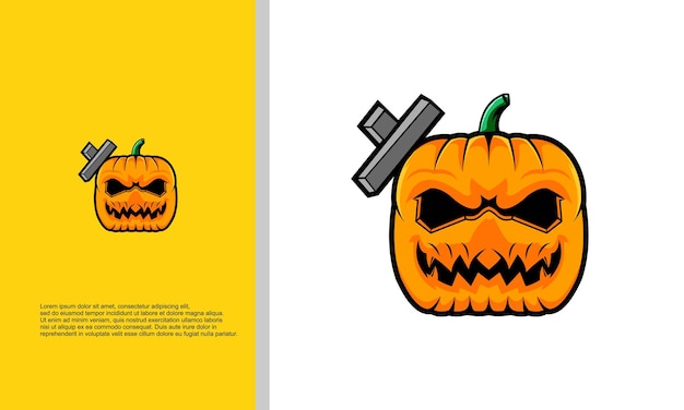 Logo illustration vector graphic of pumpkin head