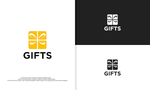 Logo illustration vector graphic of simple gift box