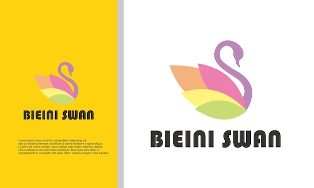 Logo illustration vector graphic of swan combine with tulip flower fit for beauty companyetc