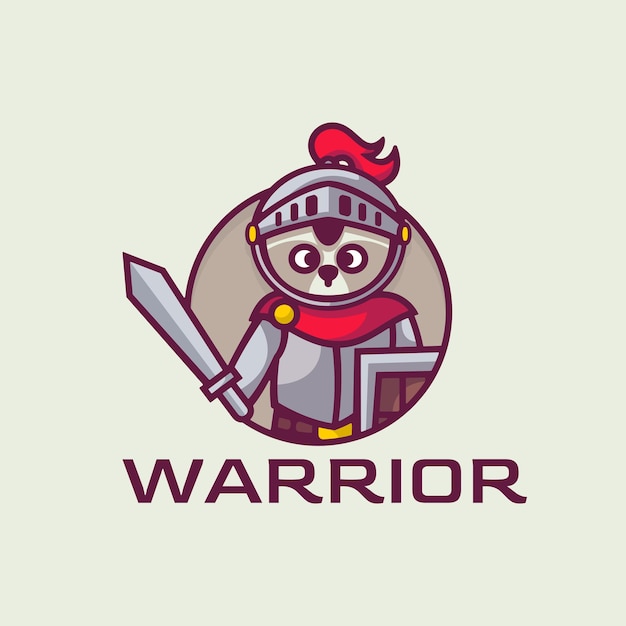 Logo Illustration Warrior Mascot Cartoon Style.