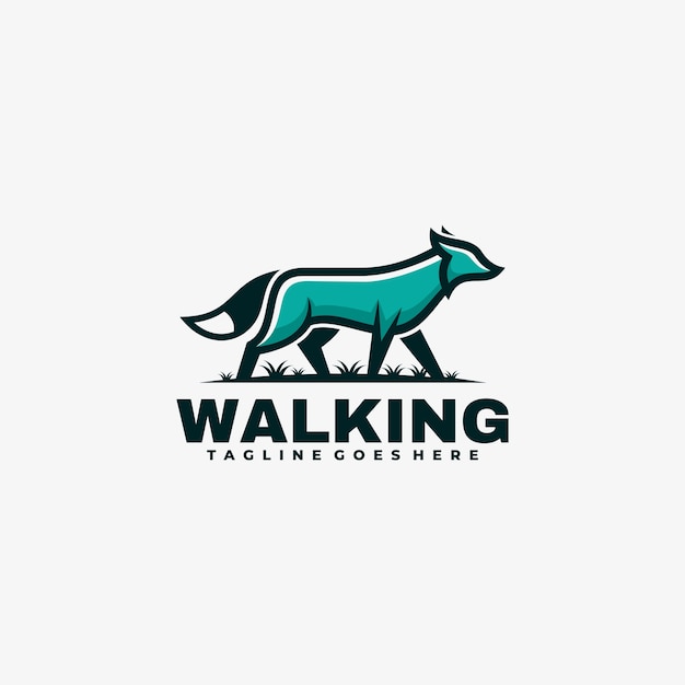   Logo Illustration Wolf Simple Mascot Style.