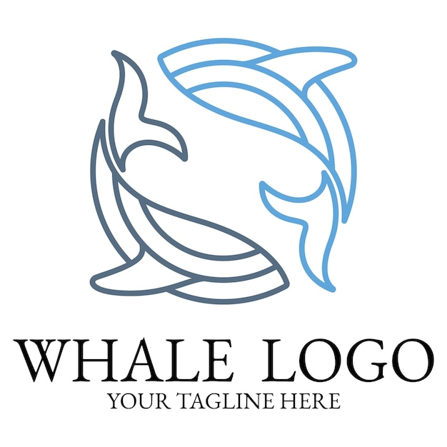 Logo image design illustration of a whale in the ocean