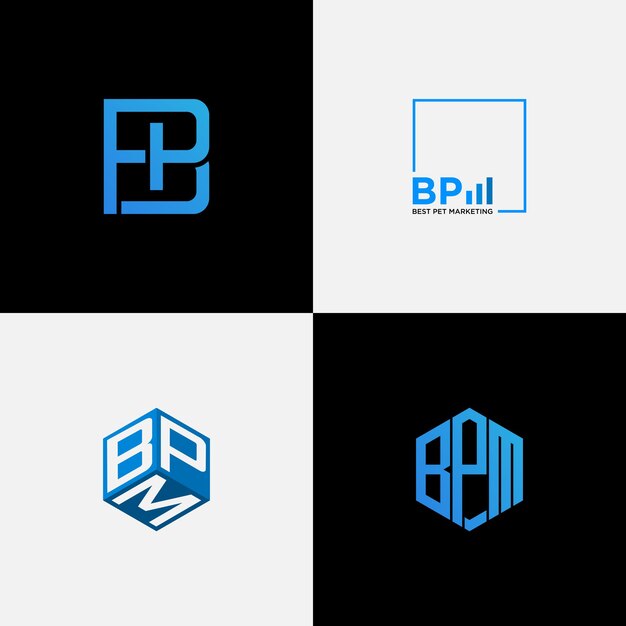 Logo initials BPM letters can be used as a logo for business marketing finance and more