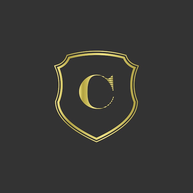 logo initials c elegant gold