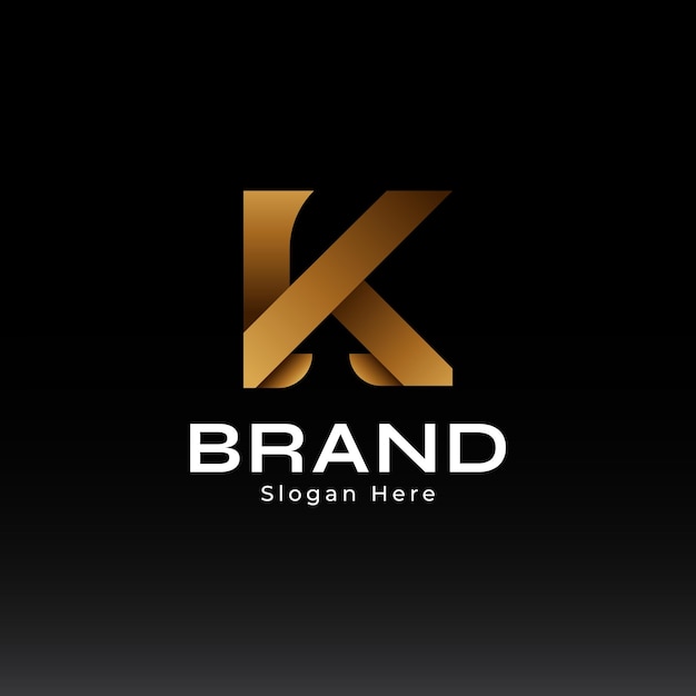 Logo K Gradient Luxury Gold