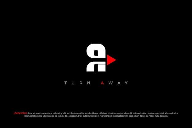 logo letter a arrow turn away