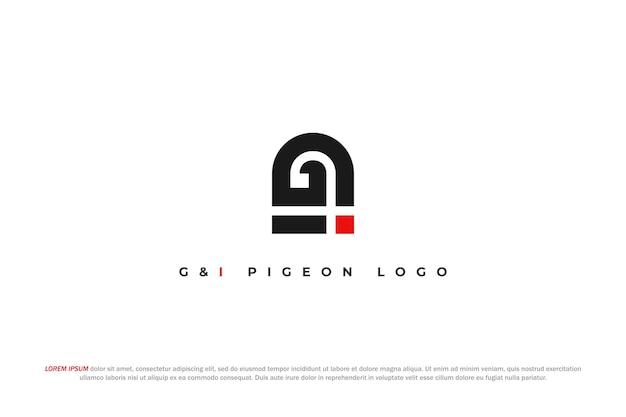 logo letter g i pigeon monogram