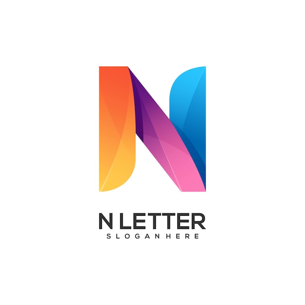 Logo letter n gradient colorful