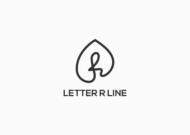 logo letter R line company name logo illustration