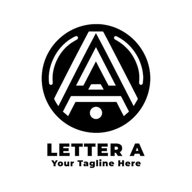 Vector logo letter a simple vector black and white