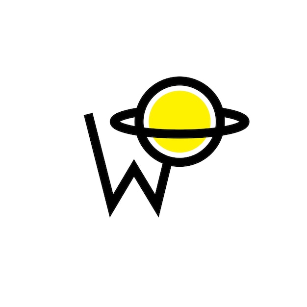 Logo letter W and O in planet concept