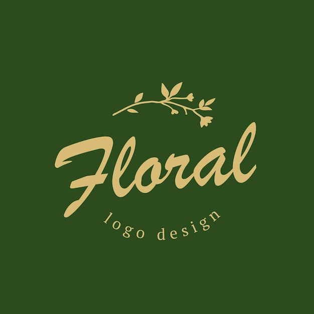 Vector logo line gold floral minimalist business design company brand