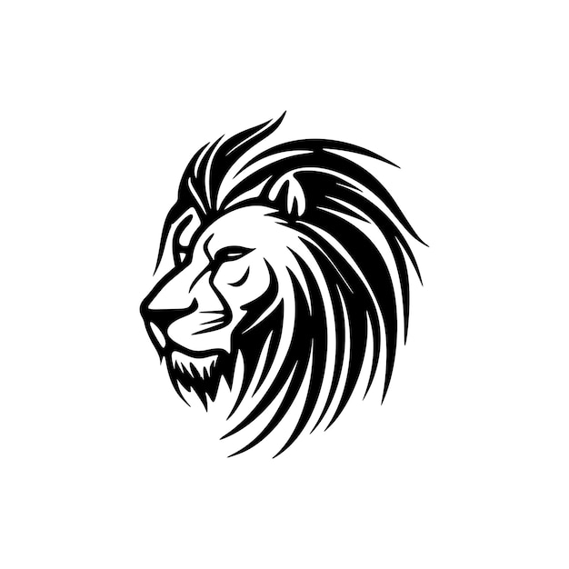 Logo of a lion in black and white simple vector design