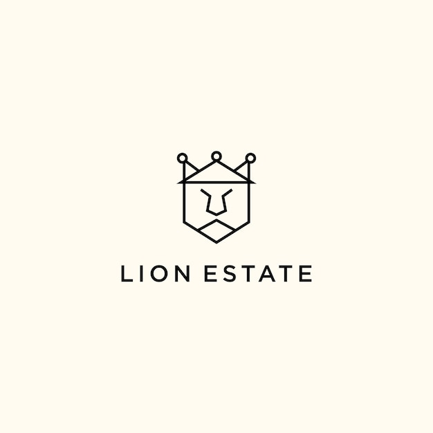 logo lion estate design art template