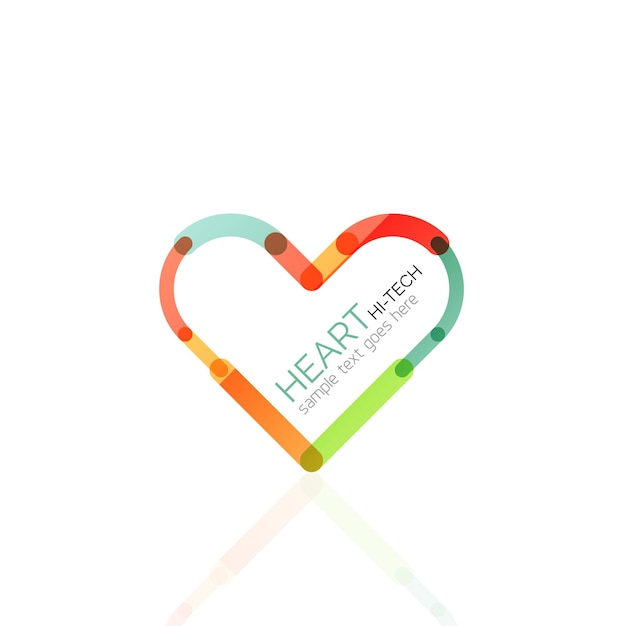 Logo love heart abstract linear geometric business icon