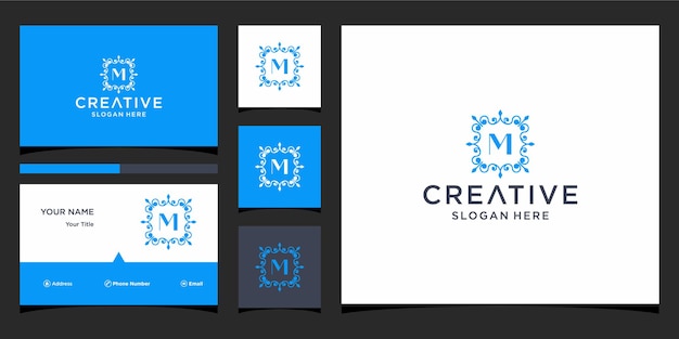 logo m luxury with business card template