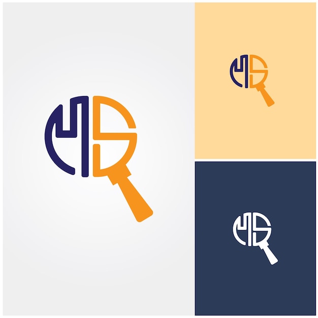 A logo for a magnifying glass with the letter h on it.