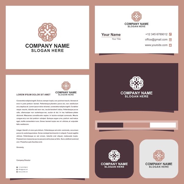 logo mandala ornament and business card