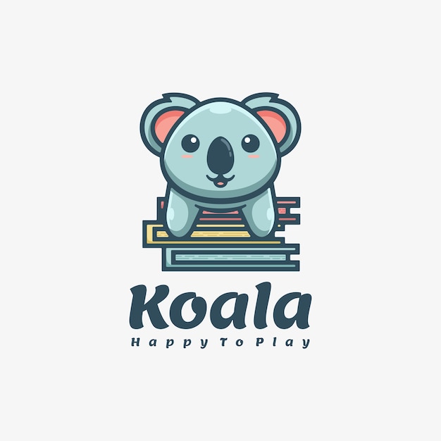  Logo mascot Koala Simple Mascot Style.