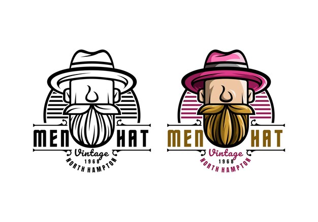 Logo Men Hat Vector Illustration Template with Simple Elegant Design Good for Any Industry