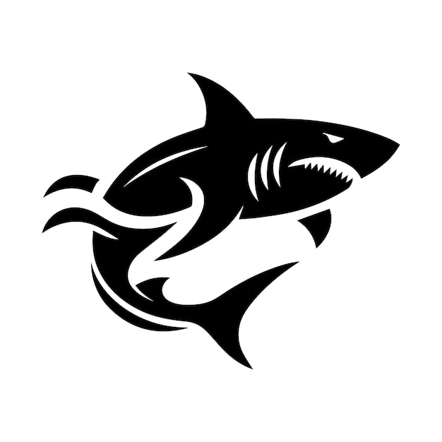 Logo of a minimalist shark vector