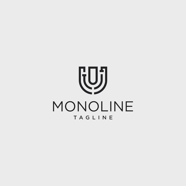 logo monoline tagline design art template