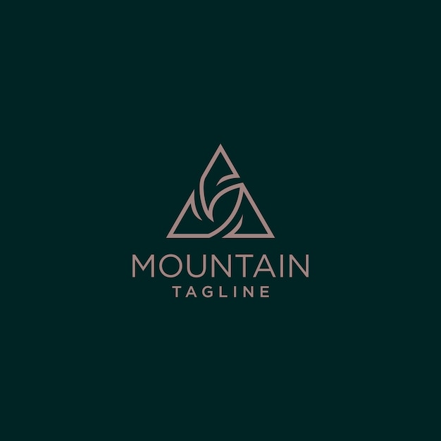 logo mountain tagline design art template