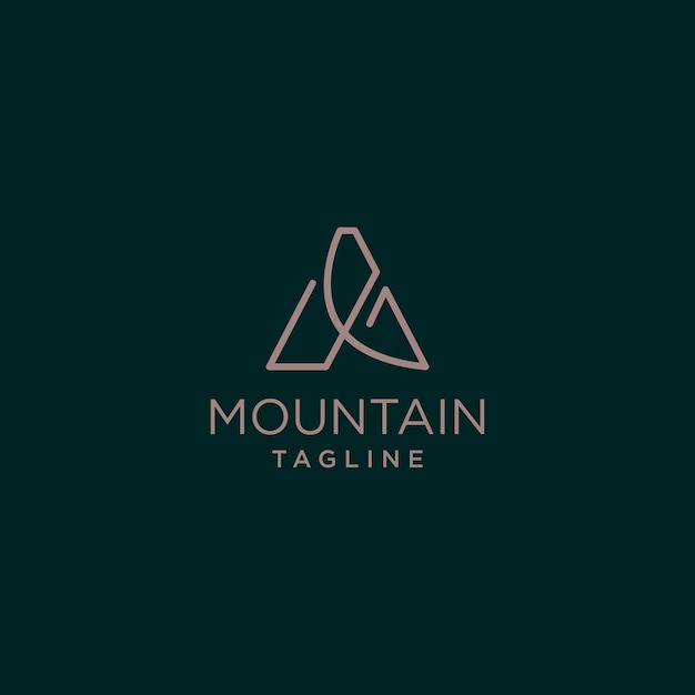 logo mountain tagline design art template