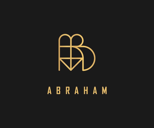 Logo name abraham usable design for private vector image