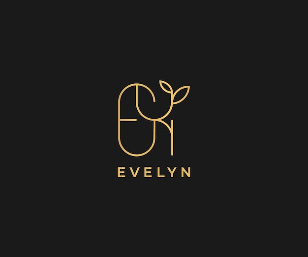 Logo name evelyn usable design for private vector image