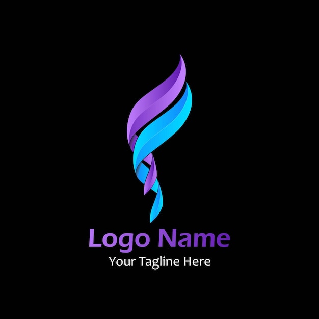 Logo name is written in blue and purple