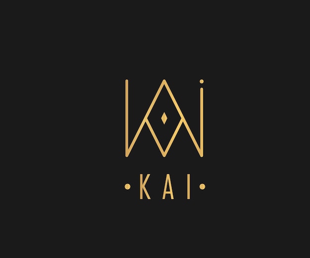 Logo name kai usable design for private vector image